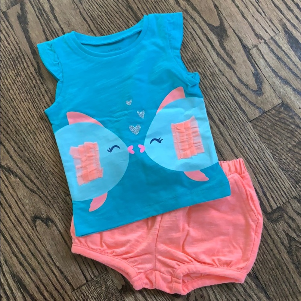 Fish Shirt and Short Set - Size: 6 months
